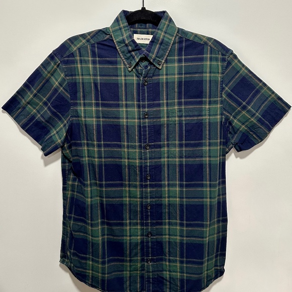 TAYLOR STITCH: The Short Sleeve Jack in Green Madras (size M, 40) LIKE-NEW - Picture 1 of 3